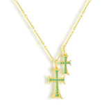 Double Cross Me Necklace - EVRYJEWELS